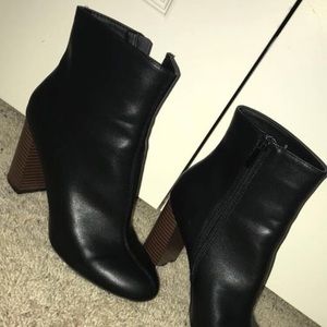 Black Boots with Brown Heel